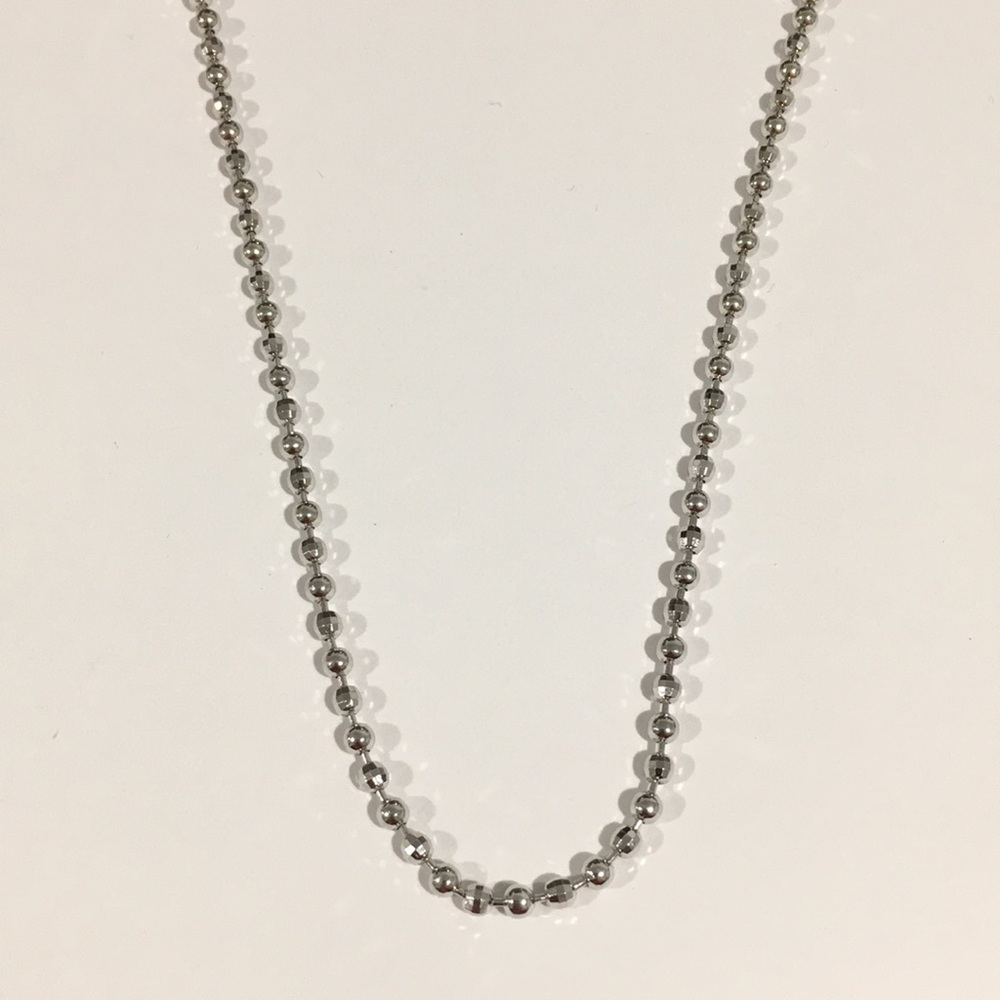 Sterling Silver Beaded Necklace Chain 16" 3mm